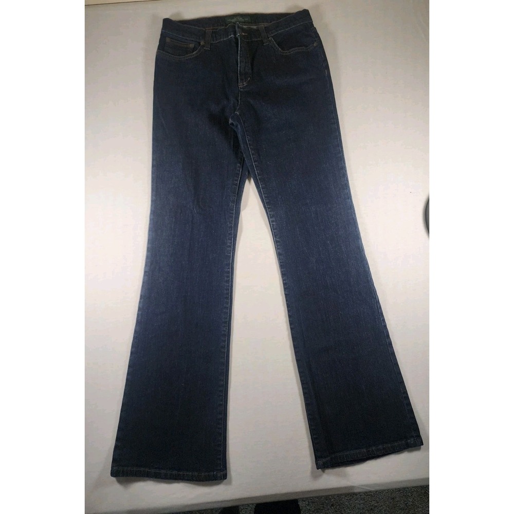 Lauren Ralph Lauren‎ Y2k Straight Mini Flare Classic Denim Womens 8 Mid Rise - Picture 2 of 12